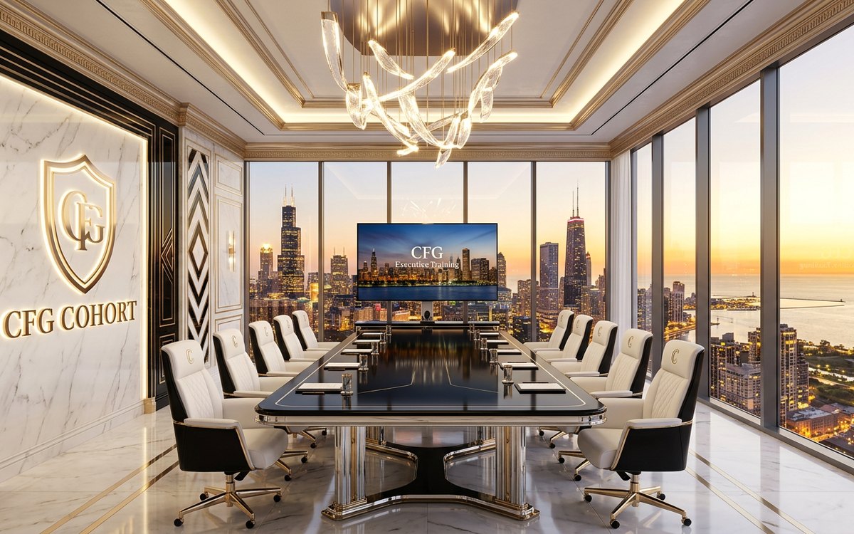 CFG executive boardroom prepared for strategy, leadership and business-owner conversations.